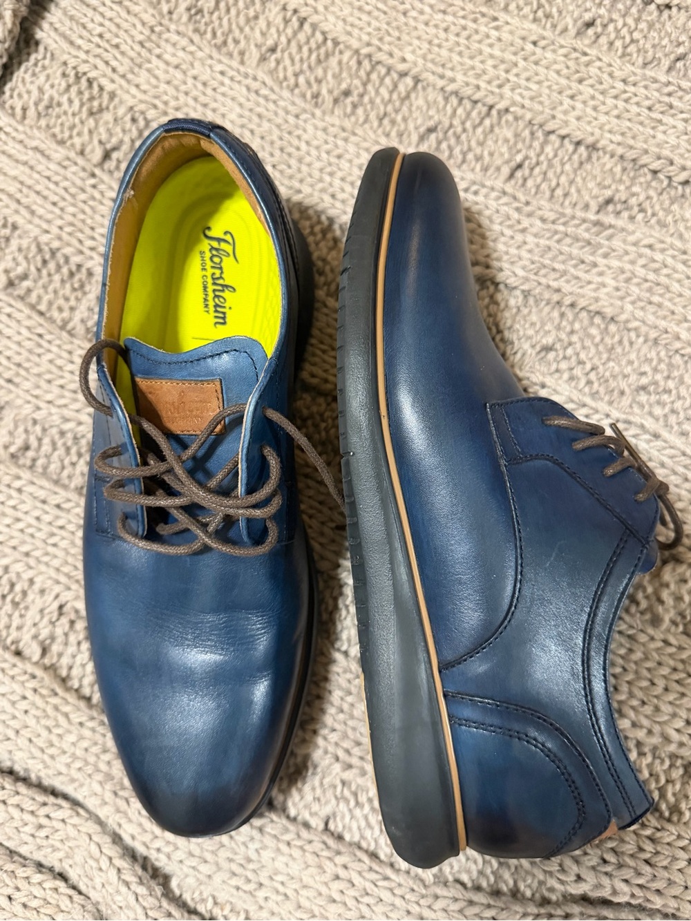 💥Florsheim Blue Leather Derby Men shoe. Very Nice! 💥Trusted Seller 💥 - Picture 5 of 7